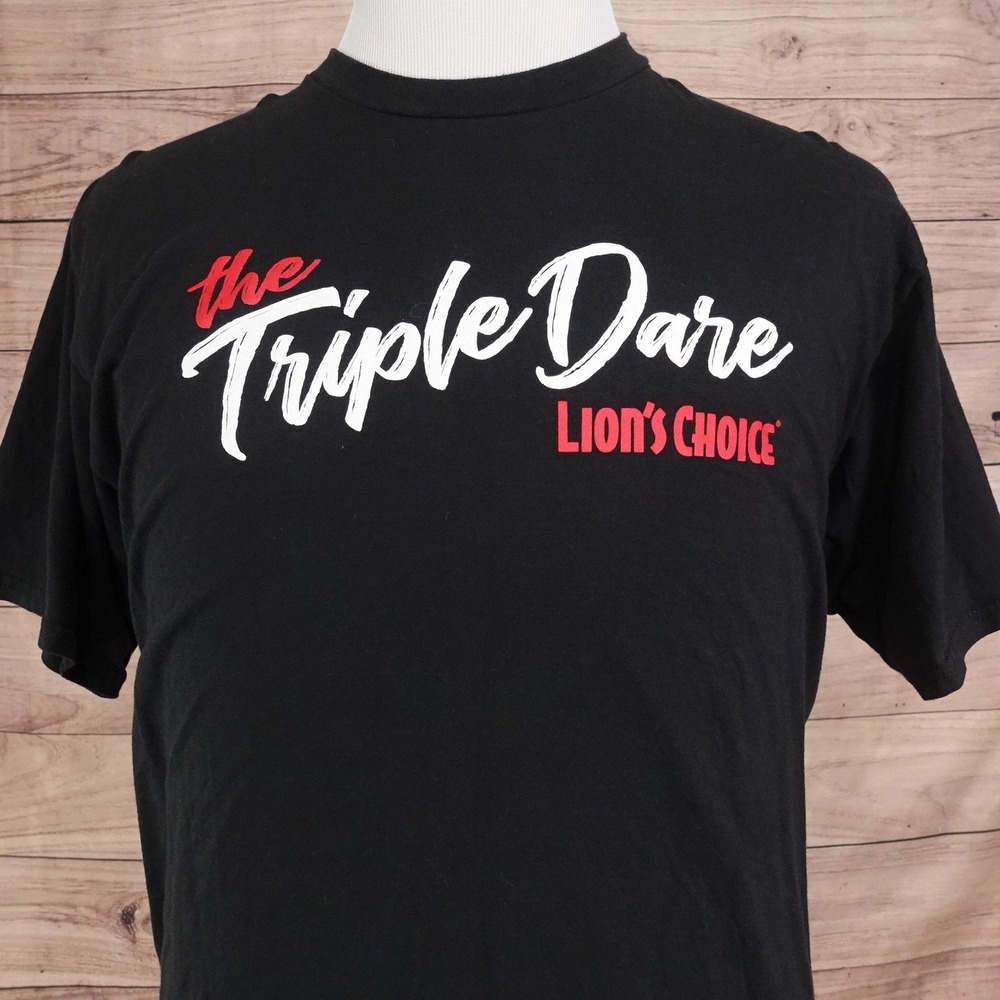 Lion's Choice Triple Dare Shirt Mens XL Black Port & Company Graphic Tee T-Shirt